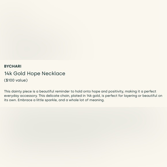 NWT BYCHARI “HOPE” Necklace - Picture 4 of 6